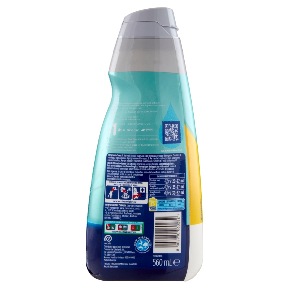 Finish Ultimate + Igiene Gel Napisan Lemon gel lavastoviglie 26 lavaggi 560 ml